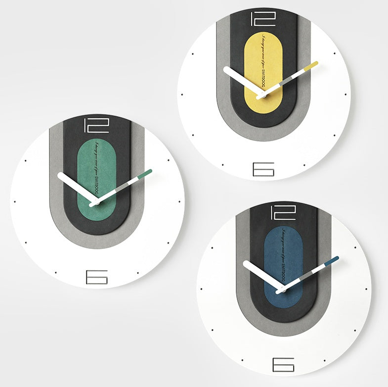 Nordic Style Creative Wall Clock Living Room Atmosphere Stylish Personality Free Punch Wall Clock Watch